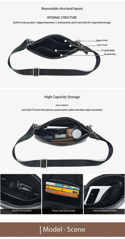 Men’s Genuine Leather Commuter Messenger Bag