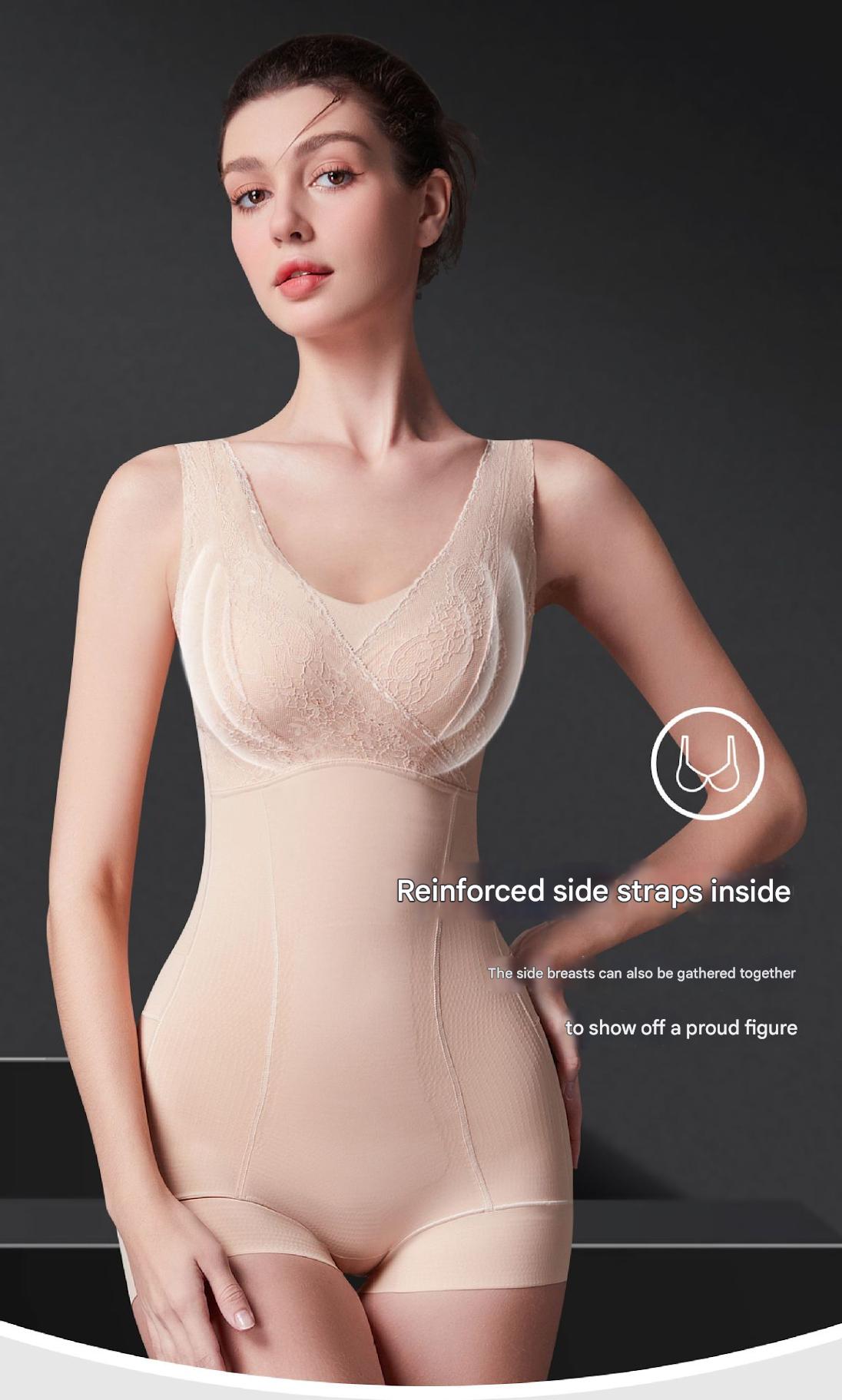 Seamless Lace Body Shaper Bodysuit with Bra and Hip Lift