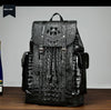 Men genuine crocodile leather backpack