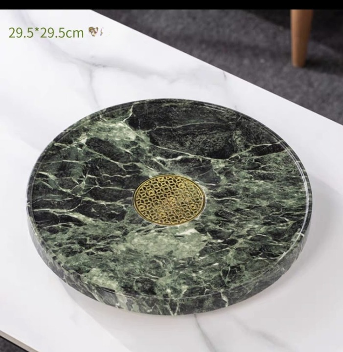 Round Stone Gongfu Tea Tray with Drain