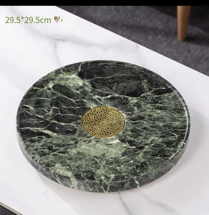 Round Stone Gongfu Tea Tray with Drain