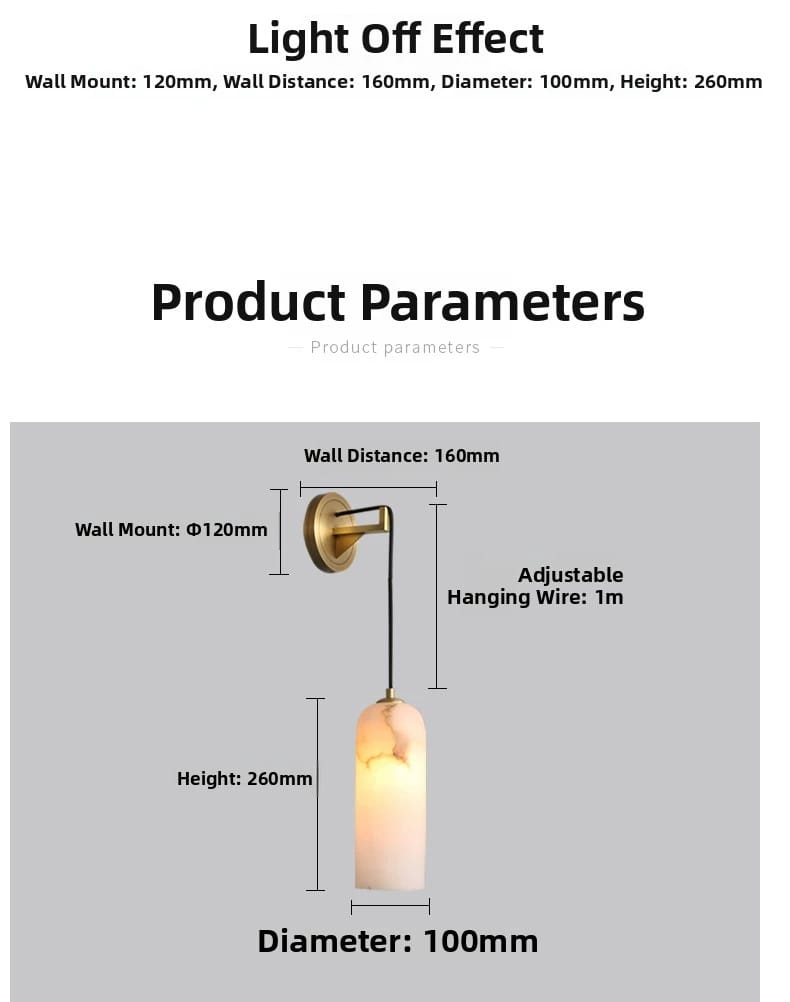 All-Copper Spanish Marble Wall Lamp