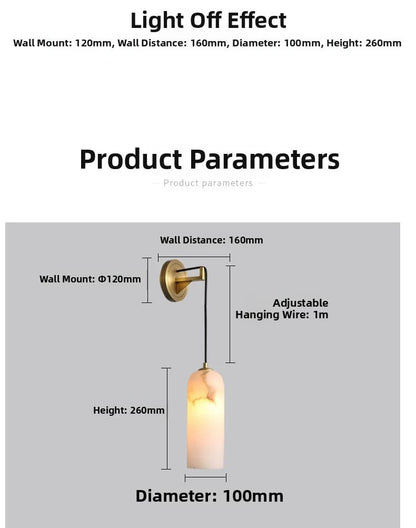 All-Copper Spanish Marble Wall Lamp