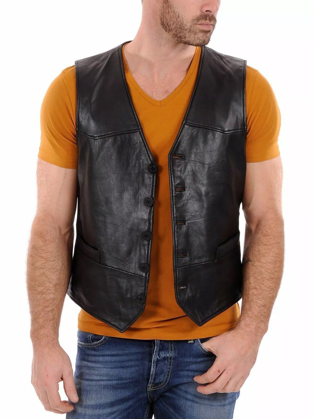 Men's Original Leather Cowboy Vest