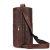 Leather Men Messenger Bags Cylindrical Style