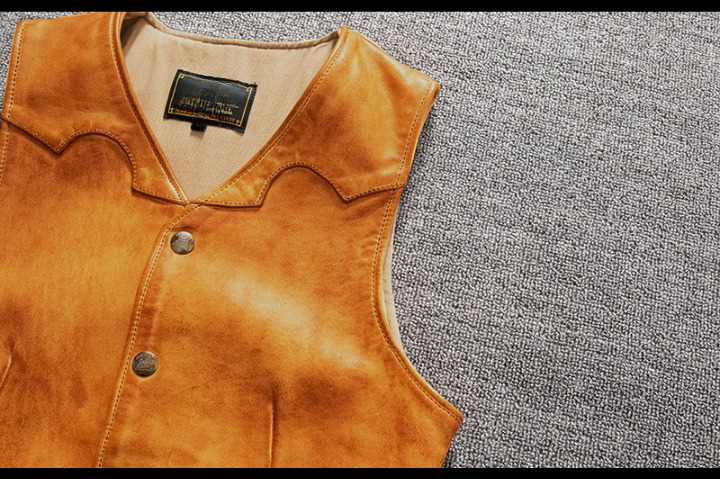 Men Vintage Brown Genuine Leather Vest