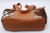Cowhide Leather Tote Purse Tricolor