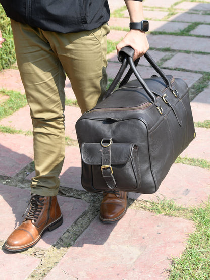 Large Carry On Leather Holdall