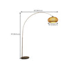 Japandi Rattan Dome Shade Bamboo Arc Floor Lamp