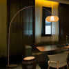 Japandi Rattan Dome Shade Bamboo Arc Floor Lamp