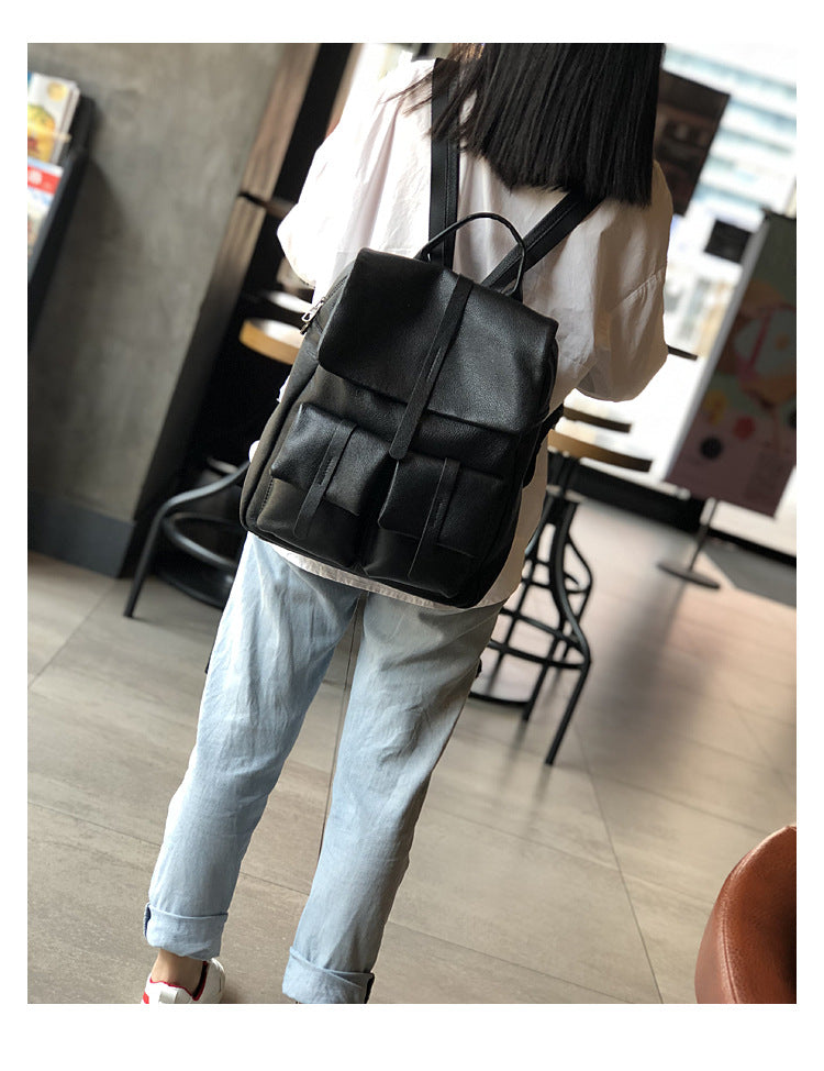 Women Leather Backpack with Laptop Compartment