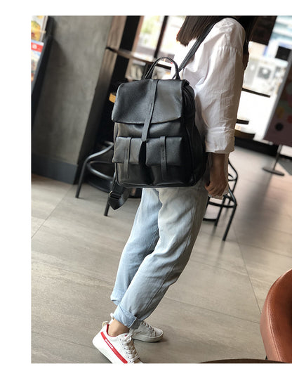 Women Leather Backpack with Laptop Compartment