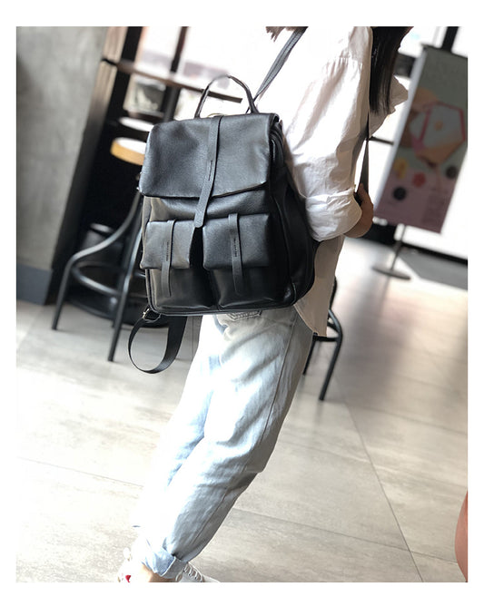 Women Leather Backpack with Laptop Compartment