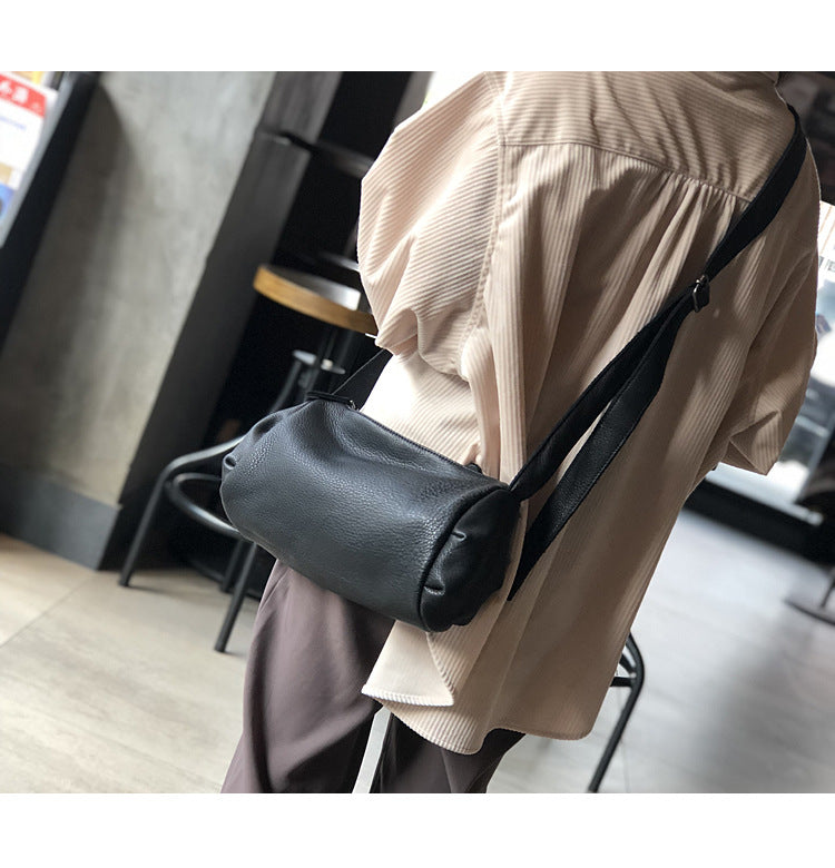 Genuine Leather Shoulder Crossbody Bag for Women Soft Wrinkled