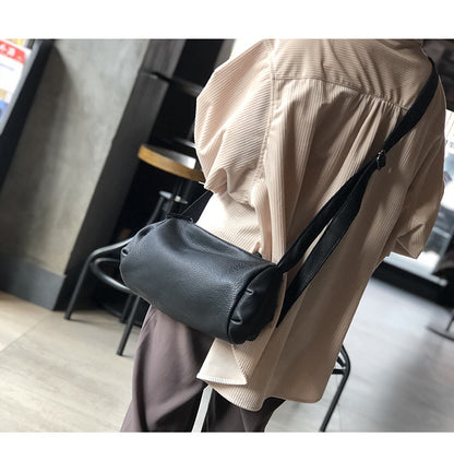 Genuine Leather Shoulder Crossbody Bag for Women Soft Wrinkled