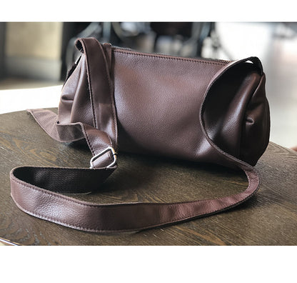 Genuine Leather Shoulder Crossbody Bag for Women Soft Wrinkled
