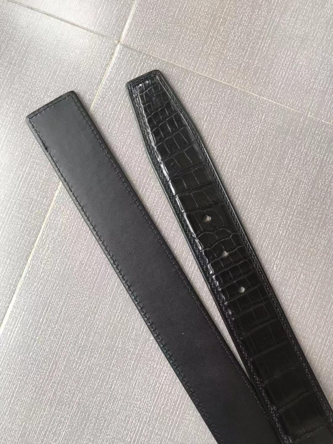 Genuine crocodile belly leather belt