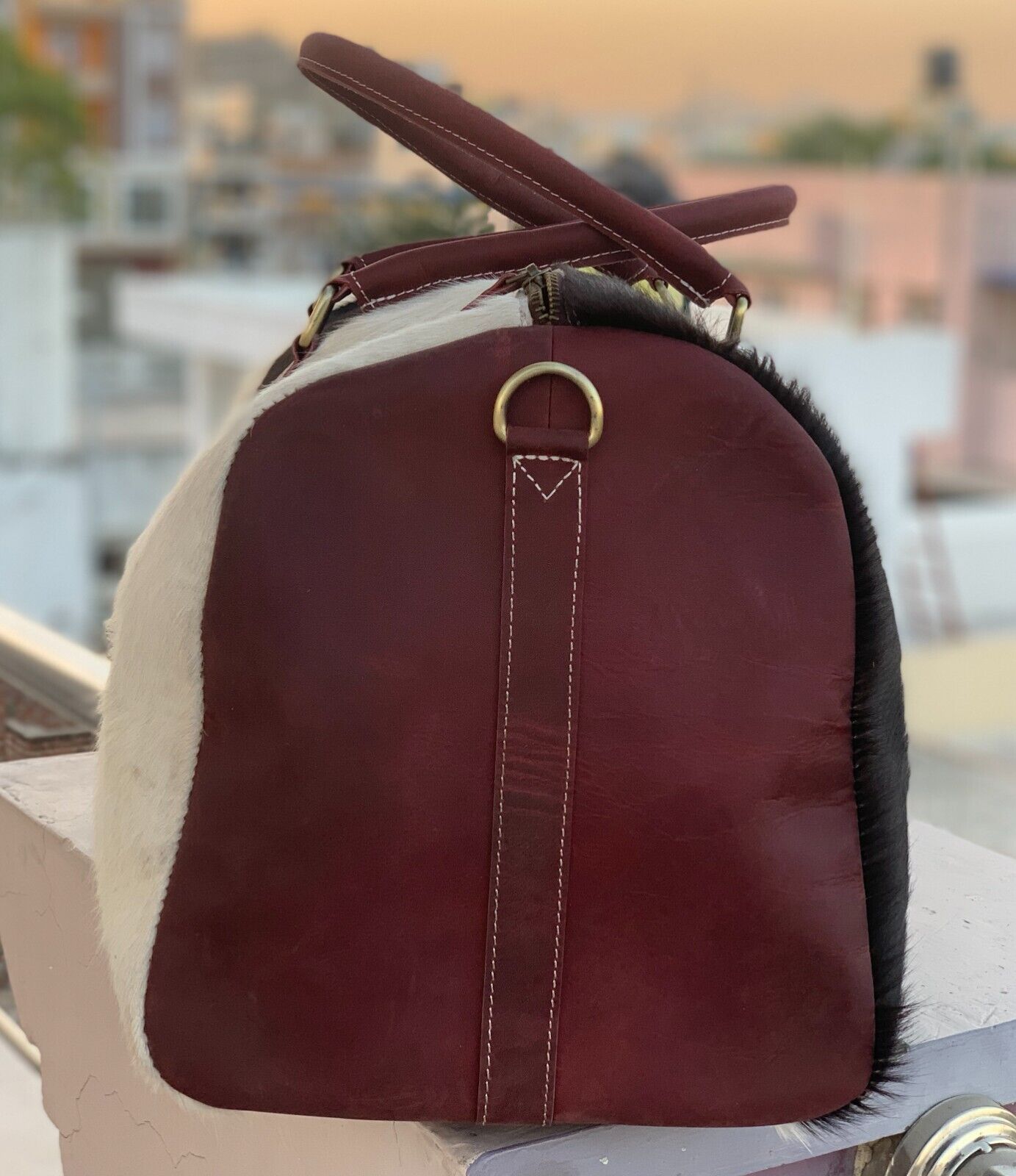 Black White Hair On Hide Holdall Bag