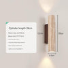 Travertine Wall Light Natural Stone and Walnut Wood Sconce