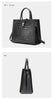 Black Crocodile Print Leather Shoulder Bag Crossbody