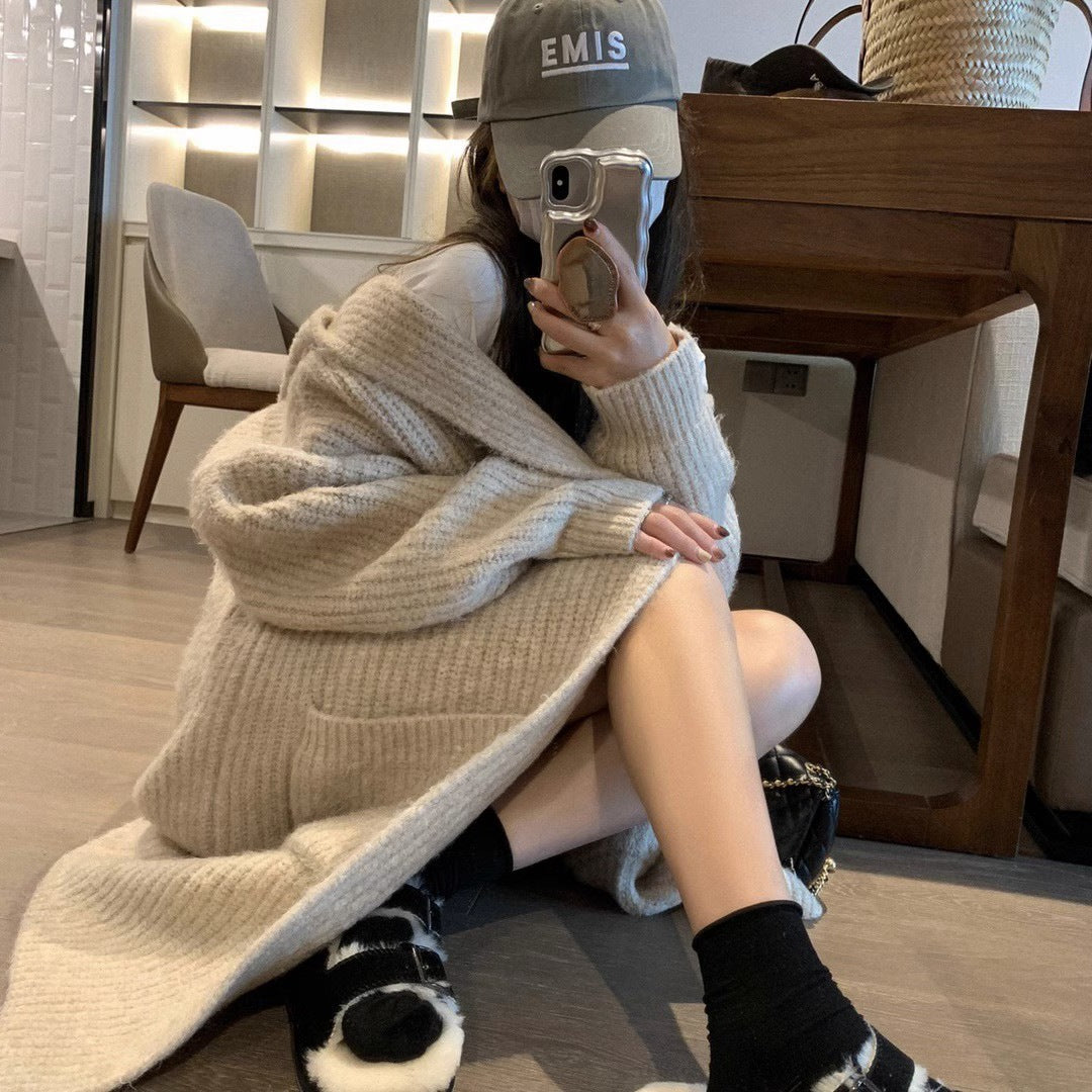 Hooded Cardigan Women's Mid-Length