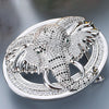 Animal Head Belt Buckle with Rhinestones and Stainless Steel Frame