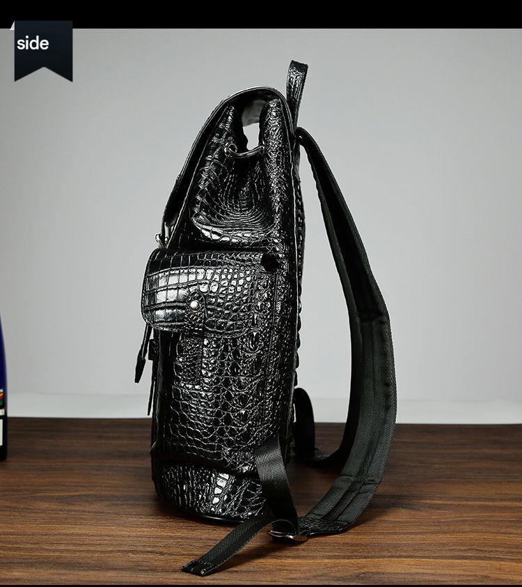 Men genuine crocodile leather backpack
