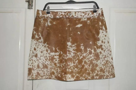 Brown White Hair On Cowhide Skirt