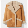 Women's Sheepskin Brown Suede Leather Jacket Shearling