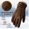 Winter Leather Gloves for Men with Sheepskin and Touchscreen