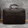 Genuine Leather Office Laptop Bag with Trolley Sleeve
