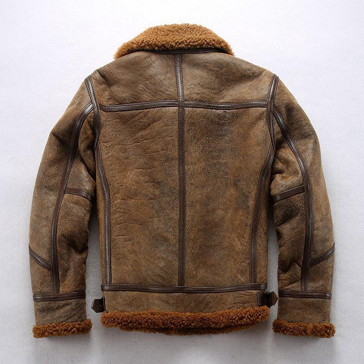 Shearling Bomber Leather Jacket Aviator