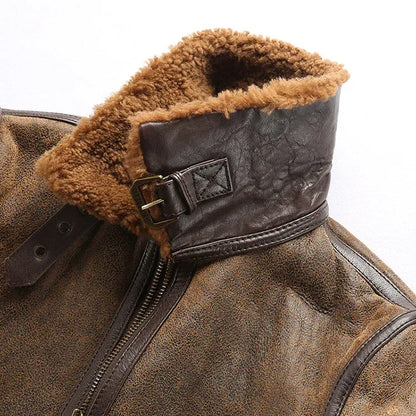 Shearling Bomber Leather Jacket Aviator
