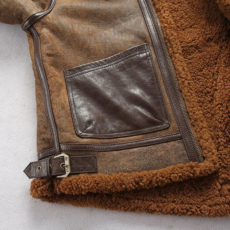 Shearling Bomber Leather Jacket Aviator