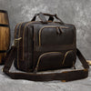 Genuine Leather Office Laptop Bag with Trolley Sleeve