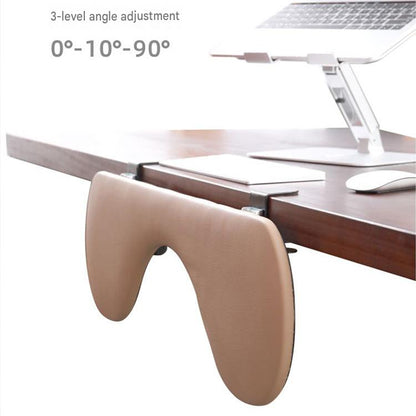 Leather armrest with folding clamp desk support