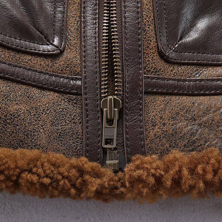 Shearling Bomber Leather Jacket Aviator