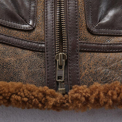 Shearling Bomber Leather Jacket Aviator