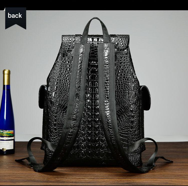 Men genuine crocodile leather backpack