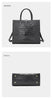 Black Crocodile Print Leather Shoulder Bag Crossbody