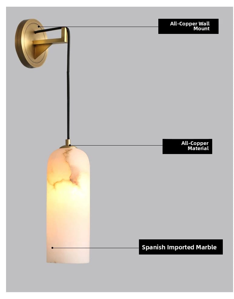 All-Copper Spanish Marble Wall Lamp