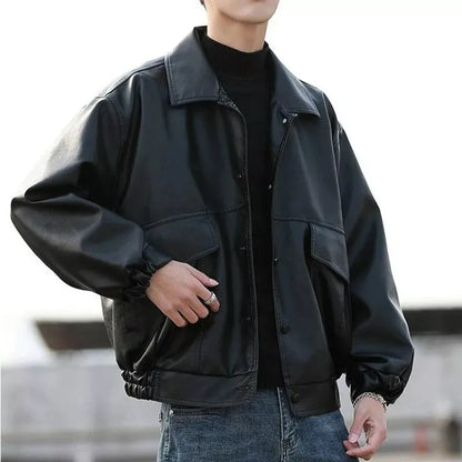 Men Oversized Real Leather Jacket Biker