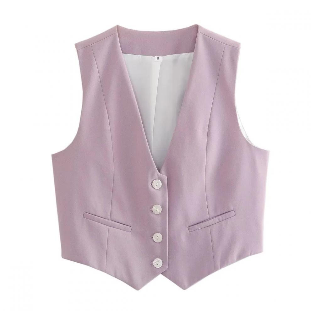 v neck sleeveless lazer vest women's