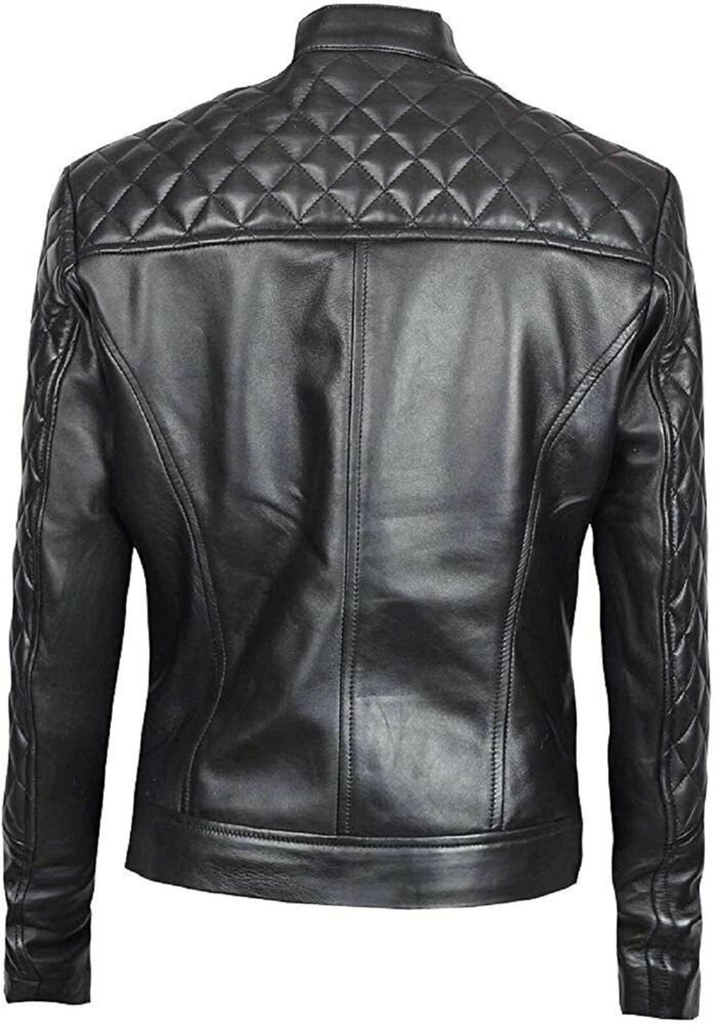 Women's Black Leather Jacket Slim Fit