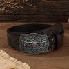 Men’s Western Longhorn Cowboy Leather Belt