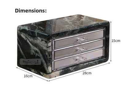 Natural Marble Jewelry Organizer Box with Multi-Drawer Storage
