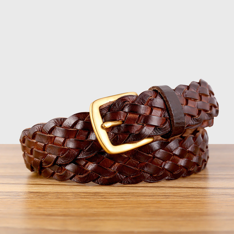 Braided Real Leather Belt For Women