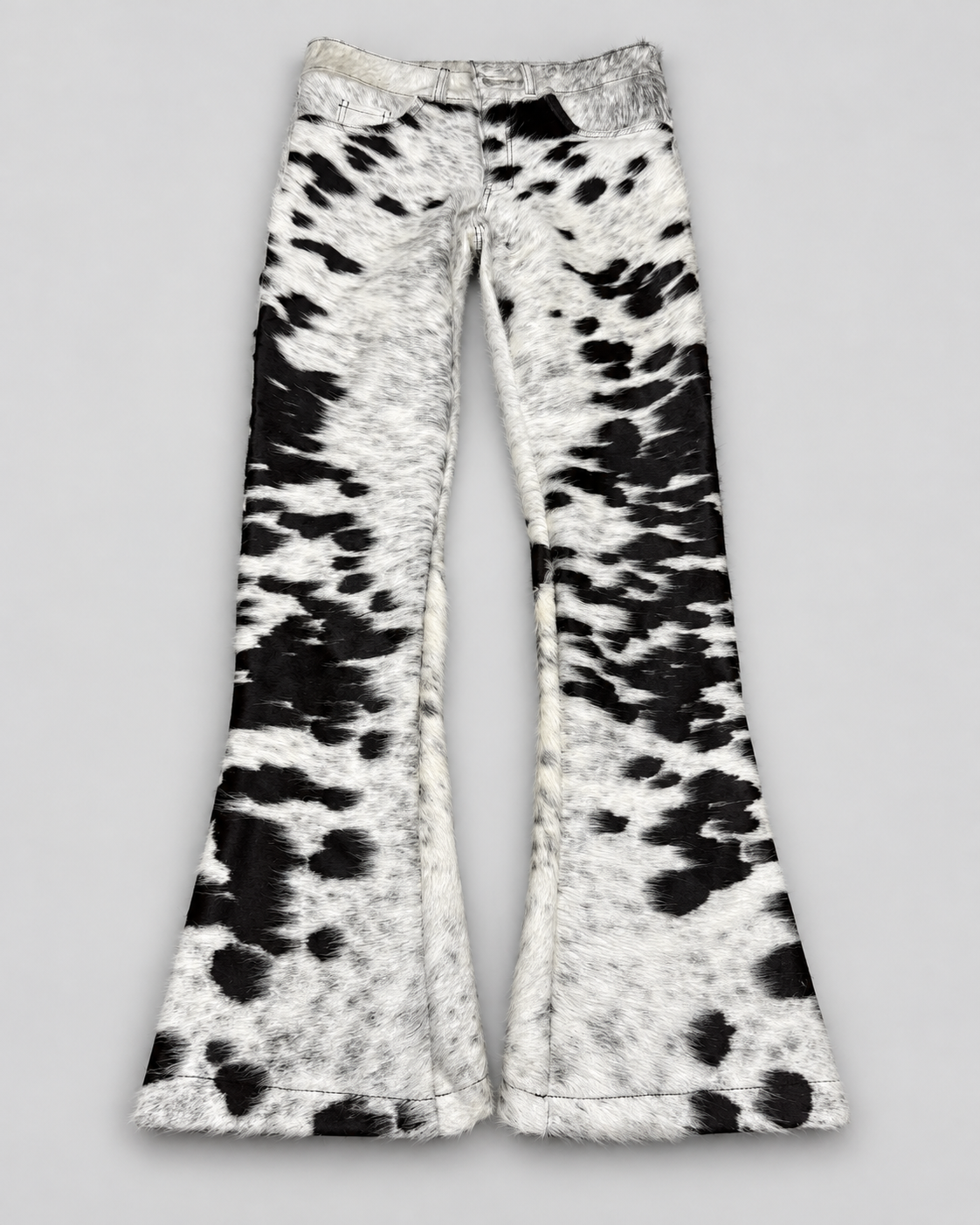 Flared Cowhide Pants Real Hair On Hide Western Leather Trousers