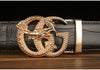 Men’s Leather Belt with Dragon G-Shaped Buckle