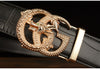 Men’s Leather Belt with Dragon G-Shaped Buckle